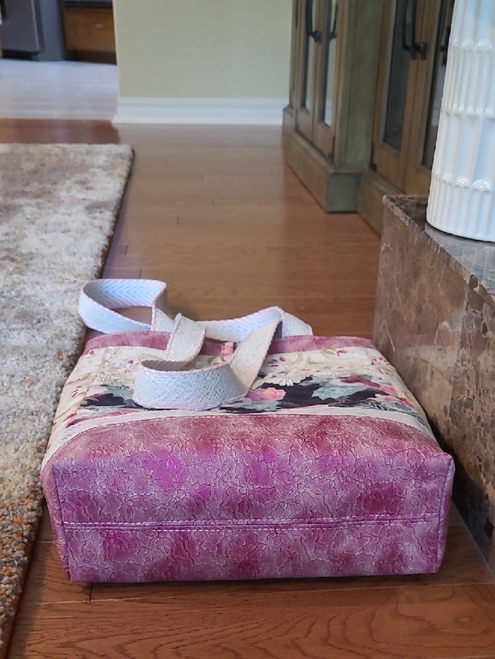 Handcrafted Artisan Made Quilted Shabby Chic Victorian Lace Tote And Small Bag - Picture 6 of 10